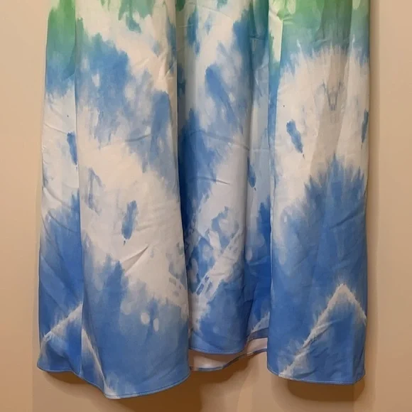 Amanda Uprichard | Julie Rainbow Tie Dye Pocket Sleeveless Halter Maxi Dress S - Picture 9 of 17